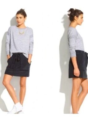 Madewell Black Silk Skirt